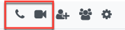 Icons for audio and video calls